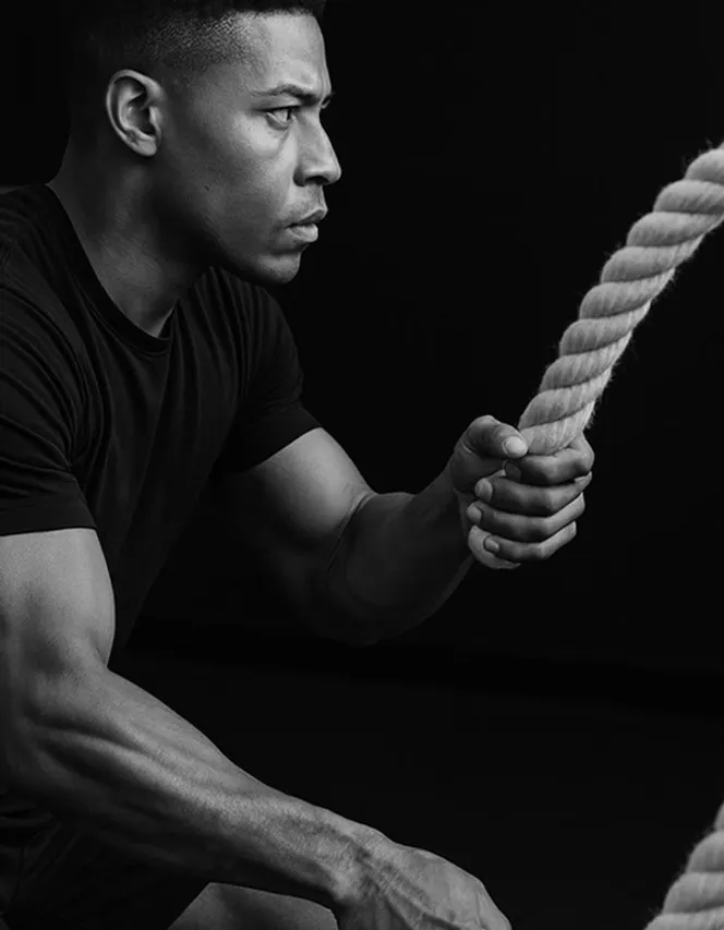 Athlete training with the Fit Trainer app